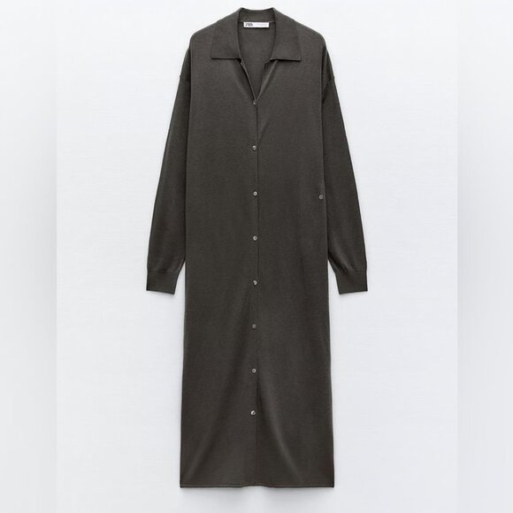 ZARA MULTIPOSITION KNIT DRESS WITH SIDE BUTTONS SIZE S NWT - Picture 6 of 10